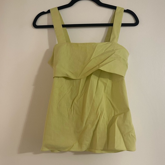 NWT Theory tie back top in key lime green - Picture 3 of 11